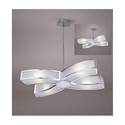 Luminaire Center Suspension Duna Chrome poli, blanc