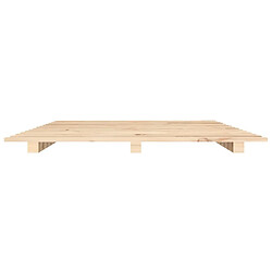 Maison Chic Lit adulte - Lit simple Cadre de lit,Structure du lit Contemporain 140x190 cm bois de pin massif -MN67285 pas cher