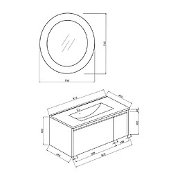 Acheter Kiamami Valentina MEUBLE SALLE DE BAIN MURAL 80CM BLANC MAT AVEC MIROIR ROND À LED | MONACO