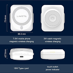 SANAG Batterie Externe Magnétique De 7 000 Mah, Charge Rapide Double Face Magnétique À 2 Ports, Beeper Adapté Aux Malvoyants, Sortie De Type C Compatible Avec Iwatch Et Iphone 12/13/14/Mini/Pro/Pro pas cher