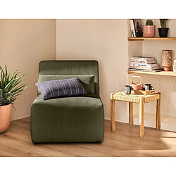 Lisa Design Onyx - fauteuil sans accoudoirs - en velours côtelé Onyx - fauteuil sans accoudoirs - en velours côtelé - Vert