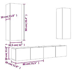 vidaXL Ensemble de meubles TV 4 pcs Chêne marron Bois d'ingénierie pas cher