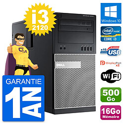 PC Tour Dell OptiPlex 9010 Intel i3-2120 RAM 16Go Disque 500Go Windows 10 Wifi - Occasion