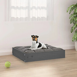 vidaXL Lit pour chien Gris 51,5x44x9 cm Bois de pin solide