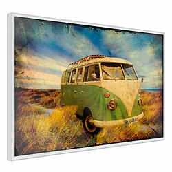 Paris Prix Affiche Murale Encadrée Hippie Van I 30 x 20 cm Blanc