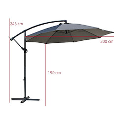 Avis Mobili Rebecca Parapluie De Jardin Gris Foncé 3x3 Parasol En Acier Décentralisé Pour Extérieur