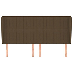 Avis Maison Chic Tête de lit moderne avec oreilles pour chambre - Décoration de lit Marron foncé 183x23x118/128 cm Tissu -MN71735