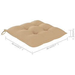 vidaXL Ensemble à manger d'extérieur pliable 5pcs avec coussins Bambou pas cher