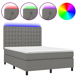 Maison Chic Lit adulte- Lit + matelas,Sommier à lattes de lit et matelas et LED Gris foncé 140x200 cm -GKD90375