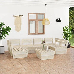 Maison Chic Salon de jardin palette 7 pcs - Table et chaises d'extérieur - Mobilier/Meubles de jardin Moderne Bois d'épicéa imprégné -MN69928