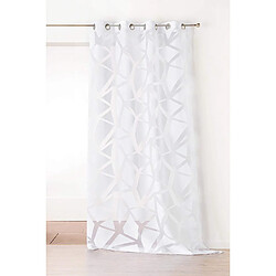 Linder Rideau - 8 ?illets Fusil Ronds 100% Polyester, Blanc, 140X245