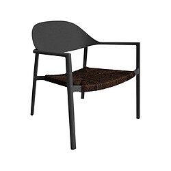 Proloisirs Fauteuil de jardin lounge en aluminium et résine Bage graphite, noir.