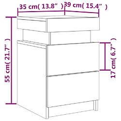 vidaXL Table de chevet avec lumières LED blanc 35x39x55 cm pas cher