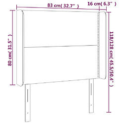 Acheter vidaXL Tête de lit avec oreilles Gris foncé 83x16x118/128 cm Tissu