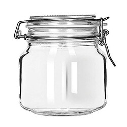 Totalcadeau Pot en verre transparent avec fermeture hermétique pot confiture conservation Capacité - 500 cc - 10 pas cher