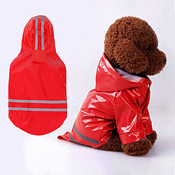 Imperméable Pour Chien Avec Capuche Veste Réfléchissante Pour Chien Imperméable S- XL Rouge S