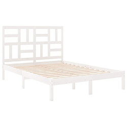 Acheter Maison Chic Lit adulte - Lit simple Cadre de lit,Structure du lit Contemporain Blanc Bois massif 120x200 cm -MN88311