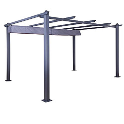 Avis Avril Paris Tonnelle/Pergola aluminium 3x4m toile coulissante rétractable - Gris - Hero XL