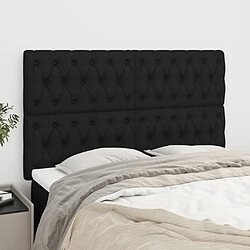 vidaXL Têtes de lit 4 pcs Noir 80x7x78/88 cm Tissu