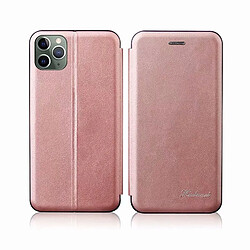 Wewoo Coque Pour iPhone 11 Pro TPU + PU Titulaire de la carte magnétique de tension intégré Etui en cuir rétro Or rose