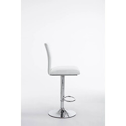 Avis Decoshop26 Set de 2 tabourets de bar avec repose-pied design moderne synthétique blanc 10_0000267