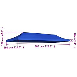 Avis vidaXL Toit de tente de réception 3 x 6 m Bleu