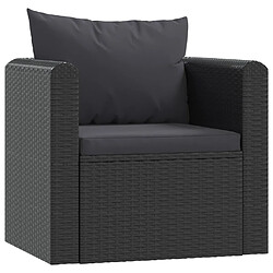 Avis vidaXL Salon de jardin 7 pcs avec coussins Résine tressée Noir