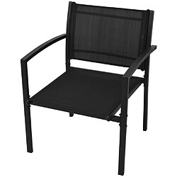 Maison Chic Salon de jardin 4 pcs - Table et chaises d'extérieur - Mobilier/Meubles de jardin Moderne Textilène Noir -MN89137 pas cher