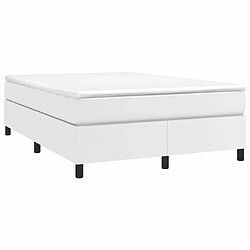 Avis Maison Chic Lit Adulte - Lit simple Lit à sommier tapissier avec matelas moelleux - Meuble de Chambre Blanc 140x200cm Similicuir -MN52128