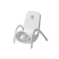 Support de Téléphone Portable Portable Blanc d'Été Petit Ventilateur Dessin Animé Usb Chargeant avec Lumière Respiratoire Mini Ventilateur de Refroidissement de Bureau