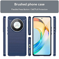 Htdmobiles Coque pour Honor Magic 6 Lite 5G - housse etui silicone gel carbone + film ecran - BLEU FONCE