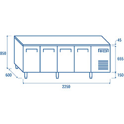 Avis COOLHEAD Table Réfrigérée Négative Profondeur 600 - 4 Portes - Cool Head