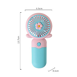 (Bleu) Mini Ventilateur Rechargeable Usb Corde Suspendue Conception de Fleurs Portable et Conviviale Pour les Voyages