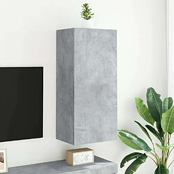 Avis Maison Chic Meuble TV, Banc TV pour salon, Meuble de rangement mural gris béton 40,5x30x90 cm bois d'ingénierie -GKD47850