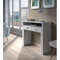 Avis Alter Bureau console extensible avec deux tiroirs, couleur blanc mat, Mesures 98 x 87 x 36 cm (extensible jusqu'à 66 cm)