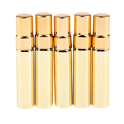 5pcs flacons en verre mini flacons bouteille de parfum contenant de cosmétiques doré