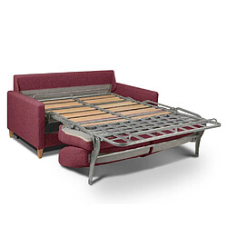 Inside 75 Canapé convertible OGGETTO matelas 16 cm système express sommier lattes 160cm RENATONISI tweed rouge