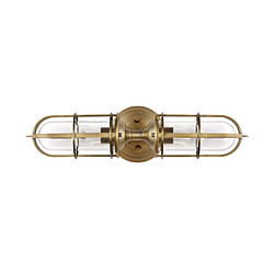 Elstead Lighting Applique murale salle de bains Feiss Verre transparent,acier Laiton antique foncé