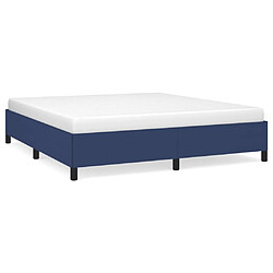 vidaXL Cadre de lit sans matelas bleu 160x200 cm tissu