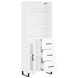 Avis vidaXL Buffet haut Blanc 69,5x34x180 cm Bois d'ingénierie