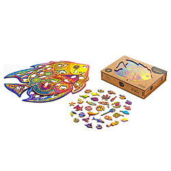 UNIDRAGON Puzzle en bois 331 pcs Shining Fish Très grand 40x31 cm