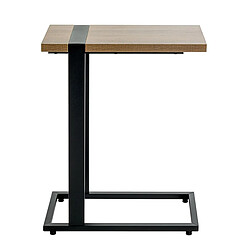 Pegane Table basse, Table de salon en bois coloris chêne et métal noir -longueur 24 x profondeur 49 x hauteur 64 cm