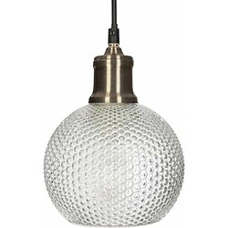 Lampe Suspension Boule en Verre Iris 19cm Or