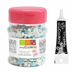 Scrapcooking Décors sucrés La Reine des Neiges pot 50 g + Stylo de glaçage noir