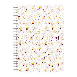 Cahier spirale Oxford Flowers A5 14,8 x 21 cm blanc ligné 120 pages - Lot de 5 pas cher