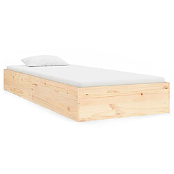 vidaXL Cadre de lit sans matelas bois massif 75x190 cm