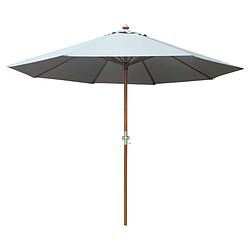 Proloisirs Parasol en bois 350 cm avec manivelle June ecru.