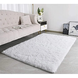 Avis Tapis Salon Carré Shaggy Moderne Blanc 200x300cm