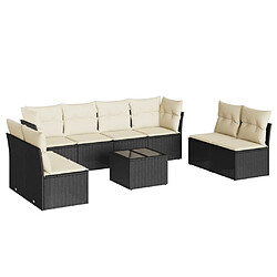 Maison Chic Salon de jardin 9 pcs avec coussins | Ensemble de Table et chaises | Mobilier d'Extérieur noir résine tressée -GKD57621