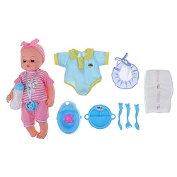 Simulation réaliste Parler Garçon Bébé Poupée Jouer Set Accessoires Enfants Jouets